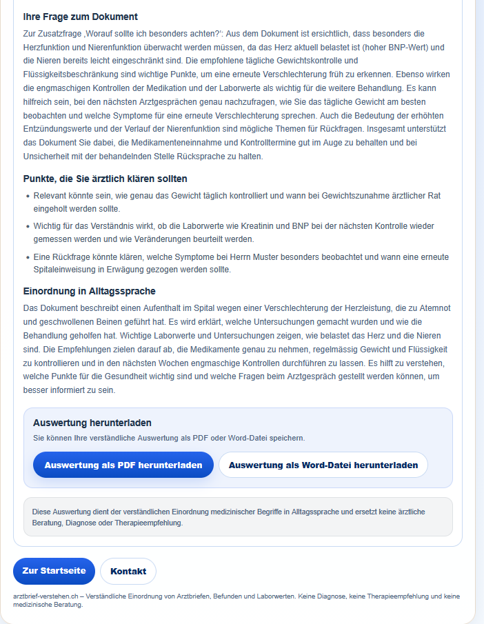 Verständliche Auswertung eines Arztbriefs – Seite 2
